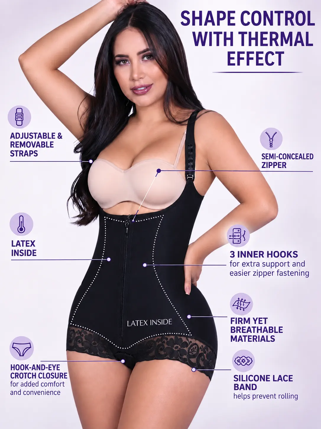 Anna Latex — Model for postpartum and post-surgical recovery. Extra-strong compression provides firm support for the abdomen and waist while helping shape and restore the silhouette. — 5