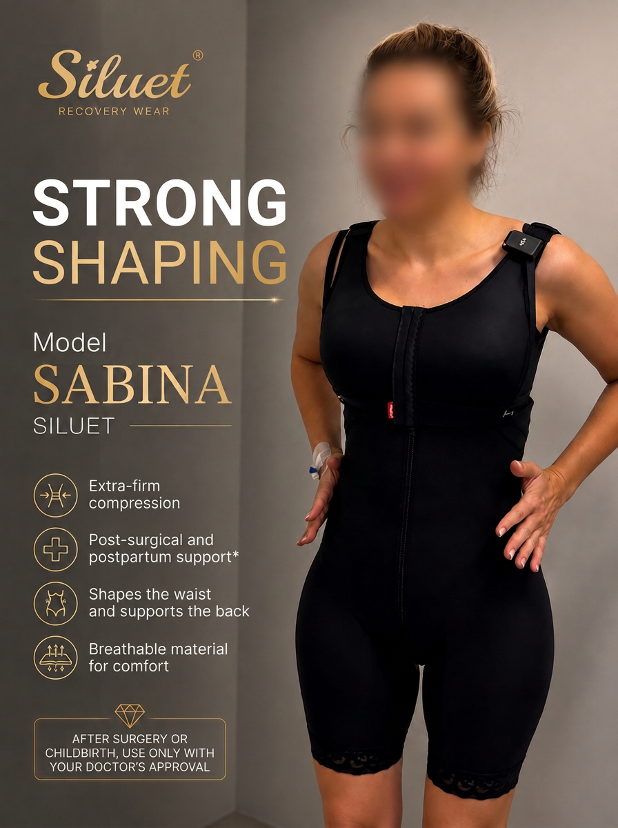 Siluet Sabina on a model — compression support for the abdomen, waist, back and thighs
